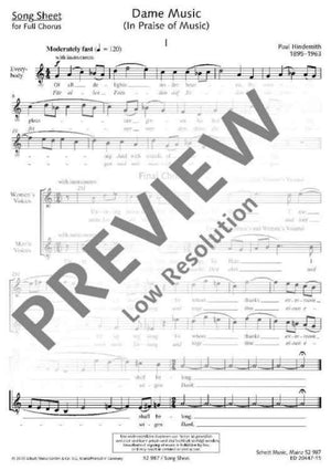 Dame Music - Song Sheet For Full Chorus