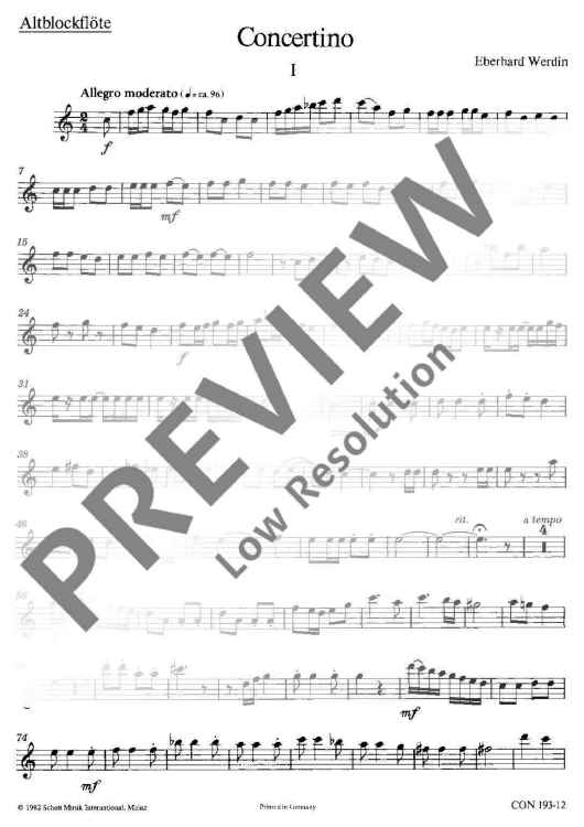 Concertino - Treble recorder
