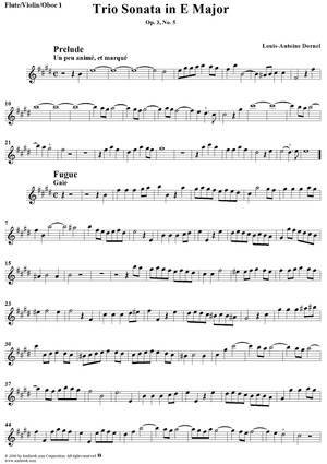Trio Sonata in E Major Op. 3, No. 5 - Flute/Violin/Oboe 1