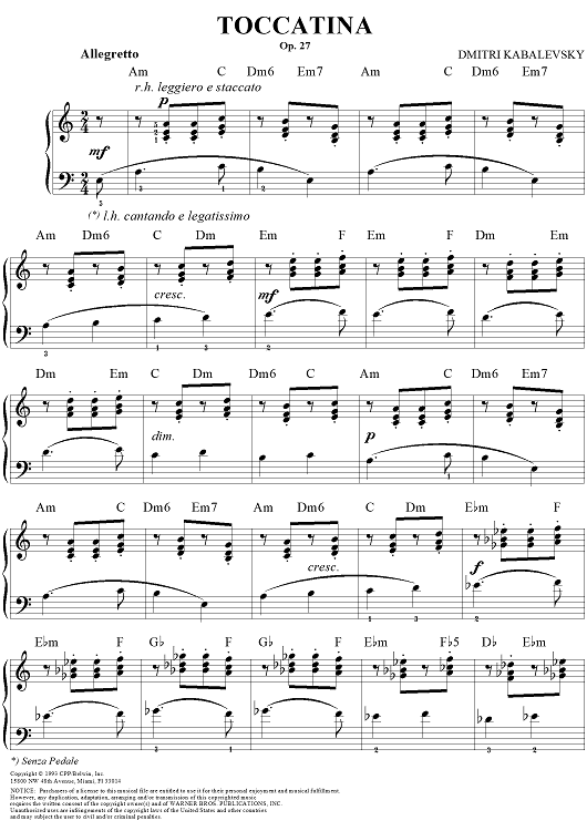 Toccatina, in A Minor (Op. 27)