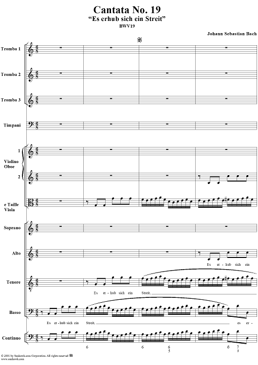 Cantata No. 19: "Es erhub sich ein Streit," BWV19