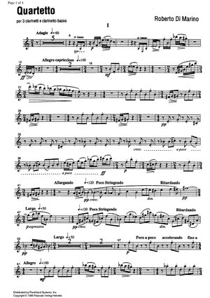 Quartetto - B-flat Clarinet 1