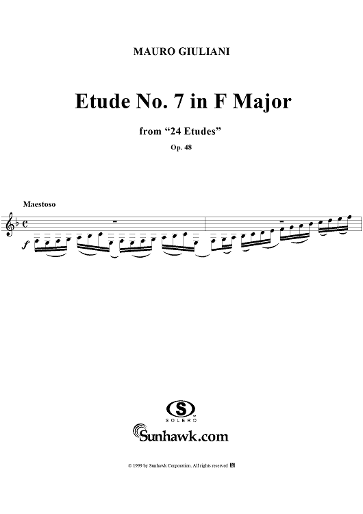 Etude No. 7 in F major - From "24 Etudes"  Op. 48