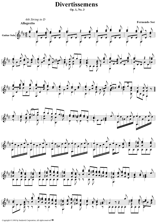 Six Divertissemens, Op. 1, No. 3