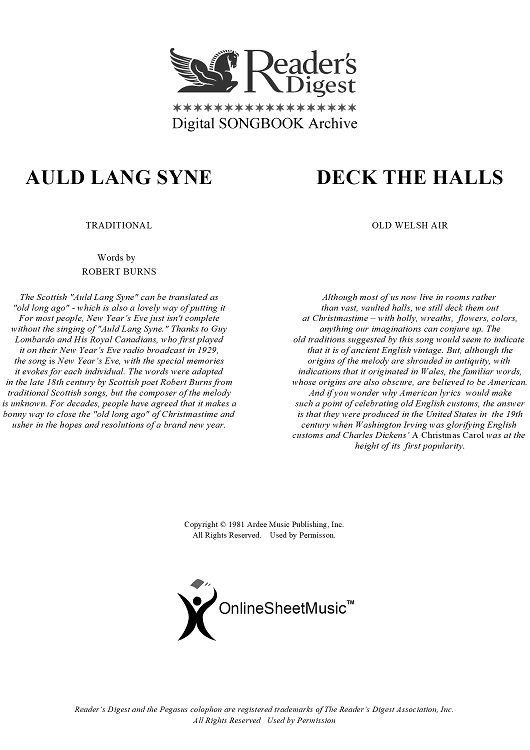 Auld Lang Syne / Deck The Halls