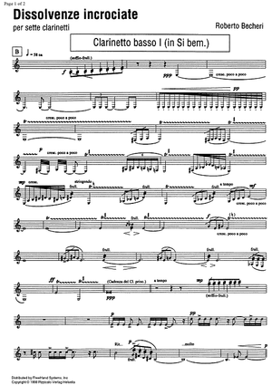 Dissolvenze incrociate - B-flat Bass Clarinet 1