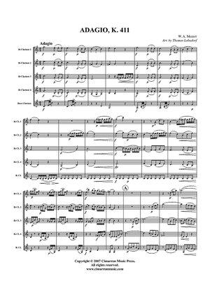 Adagio, K. 411 - Score