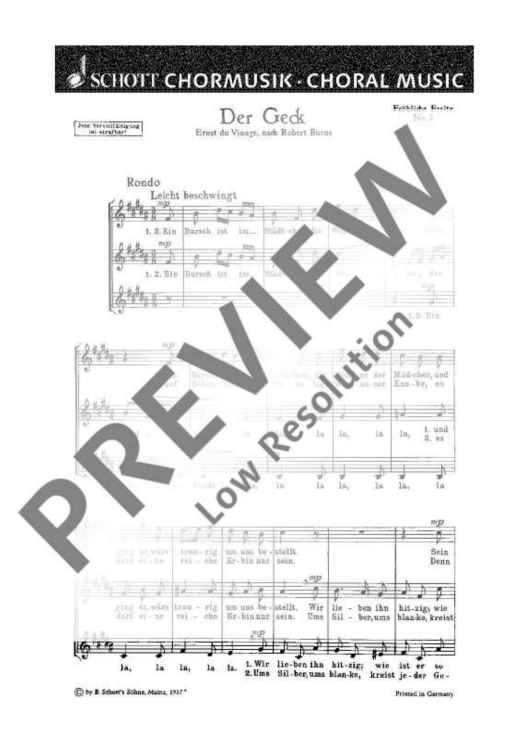 Fröhliche Freite - Choral Score
