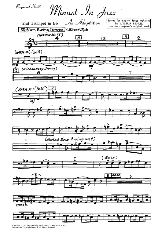 Minuet In Jazz - Trumpet 2 in Bb