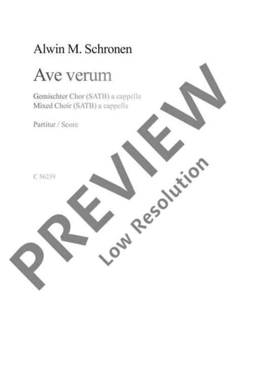 Ave verum - Choral Score