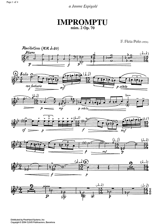 Impromptu No. 2 Op.70 - B-flat Trumpet