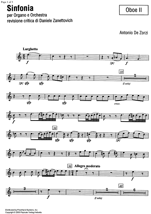 Sinfonia - Oboe 2