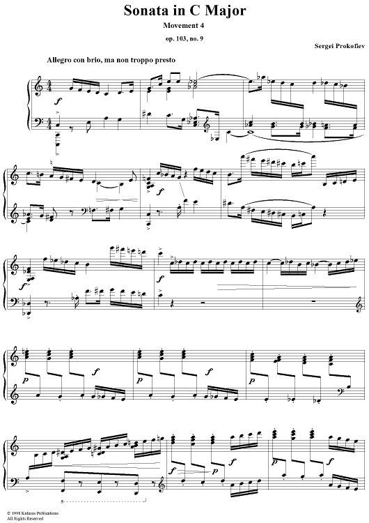Piano Sonata No. 9 in C Major, Op. 103, Movement 4