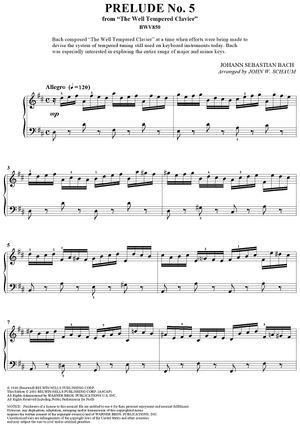 Prelude No. 5 (BWV850)