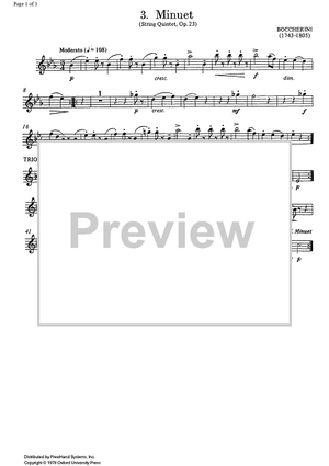 Minuet (from String Quintet Op. 23) - Flute