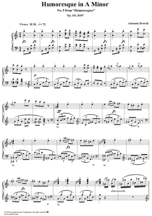 Humoresque No. 5 in A Minor - from "Humoresques" - Op. 101 - B187