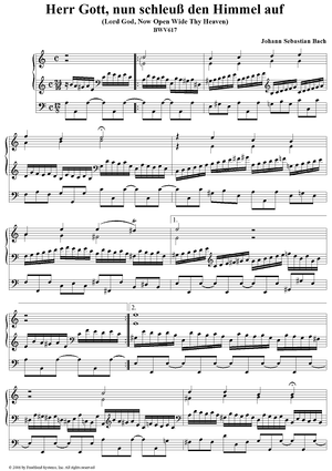 Herr Gott, nun schleuß den Himmel auf (Lord God, Now Open Wide Thy Heaven), No. 19 (from "Das Orgelbüchlein"), BWV617