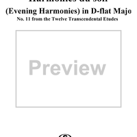 Transcendental Etude No. 11: Harmonies du soir (Evening Harmonies) in D-flat Major