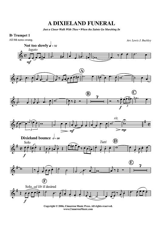 A Dixieland Funeral - Trumpet 1 in B-flat
