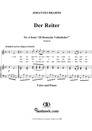 Der Reiter - No. 6 from "28 Deutsche Volkslieder" WoO 32