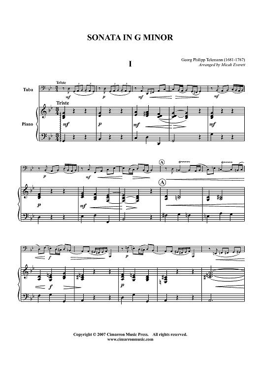 Sonata In G Minor - Piano