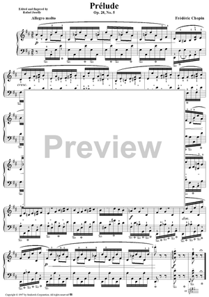 Prelude, Op. 28, No. 5 in D Major