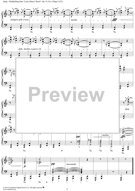 Grieg - Pezzi Lirici Per Pianoforte Op. 12: Volume 59 | Spartito Musicale - Foto 2