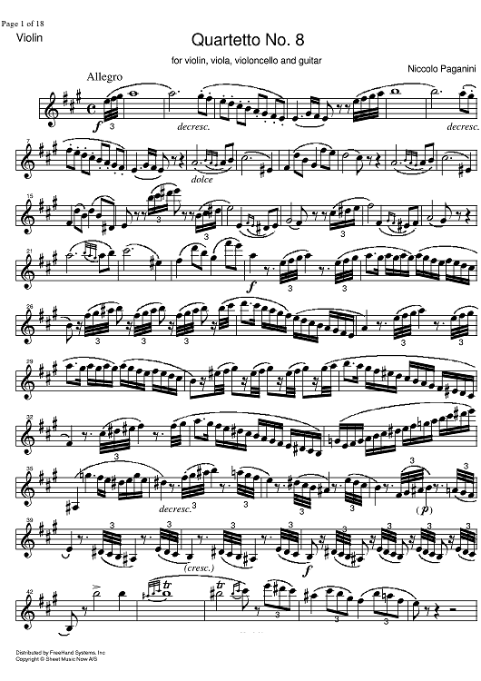 Quartetto No. 8 - Violin
