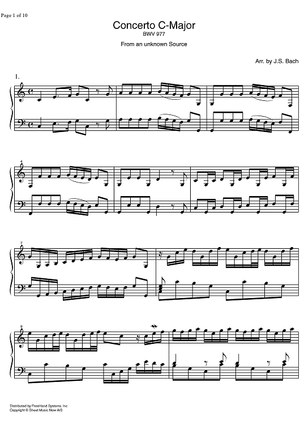 Concerto C Major BWV 977