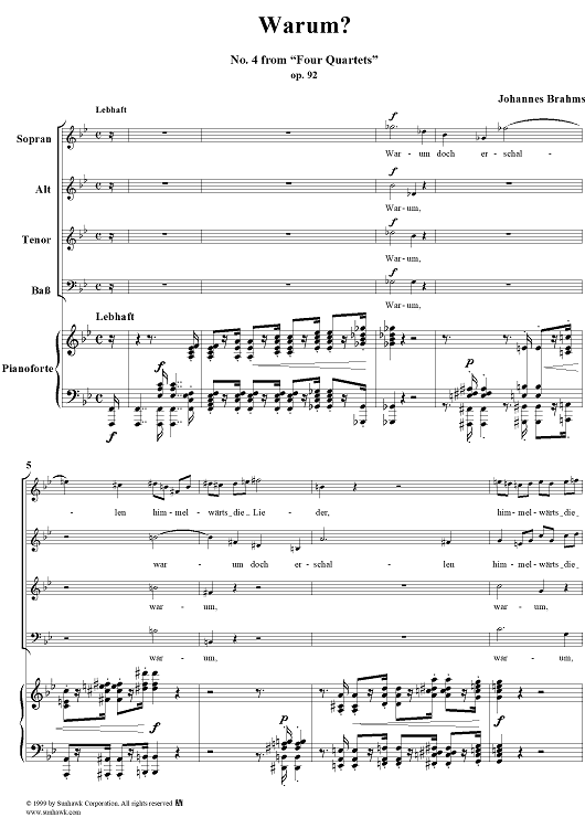 Four Quartets, Op. 92, No. 4: Warum?