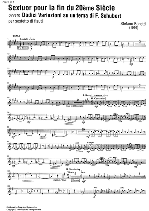 Sextuor pour la fin du 20ème Siècle or Variations on a theme by F. Schubert