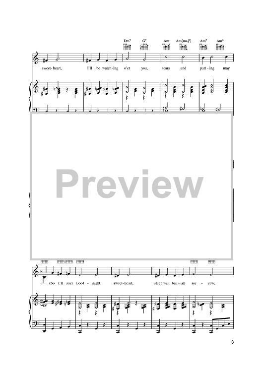 Goodnight Sweetheart Sheet Music By Ray Noble For Pianovocalchords Sheet Music Now 