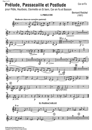 Prélude, Passacaille et Postlude - Horn