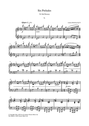 Prelude No. 5 (from Six Preludes)