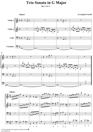 Trio Sonata in G Major, op. 1, no. 9