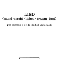 Lied (mond - nacht - liebes - traum - lied) - Cellos 1 & 2