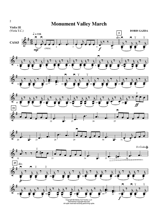 Monument Valley March - Violin 3/Viola