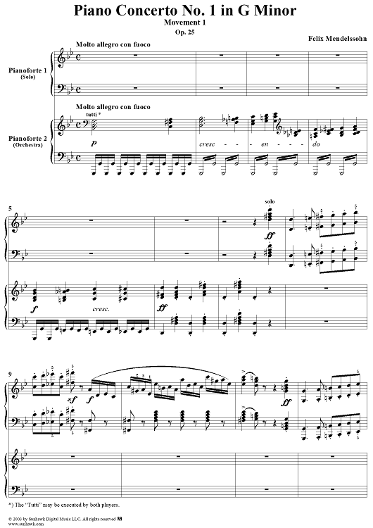 Piano Concerto no. 1 in G minor, Op. 25  Movt. 1