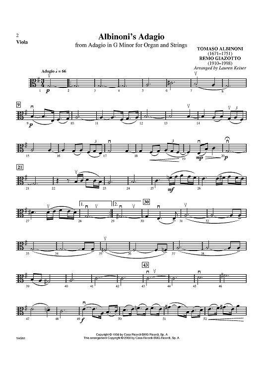 Albinoni's Adagio - Viola
