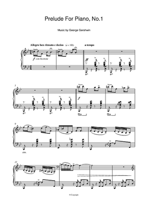 Prelude For Piano, No.1