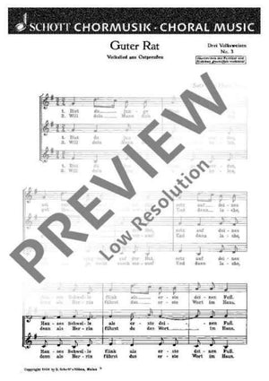 Drei Volksweisen - Choral Score