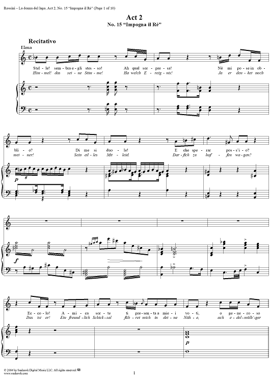 Impogna il Re: No. 15 from "La donna del lago", Act 2 - Score