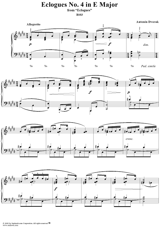 Eclogues No. 4 in E Major - from "Eclogues" - B103