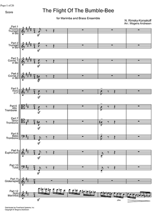 The Flight of the Bumble-Bee from "The Tale of Tsar Sultan" - Score