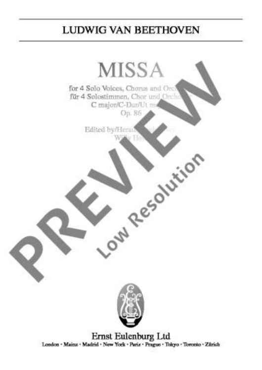 Missa C major - Full Score