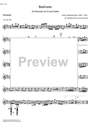 Badinerie BWV 1067 - Soprano Recorder