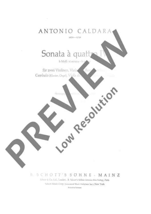 Sonata a quattro in B minor - Score and Parts