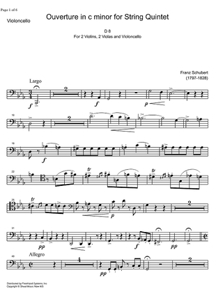 Overture c minor D8 - Cello