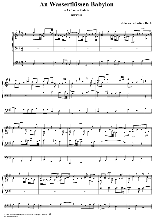 An Wasserflüssen Babylon, No. 3 from "18 Leipzig Chorale Preludes", BWV653