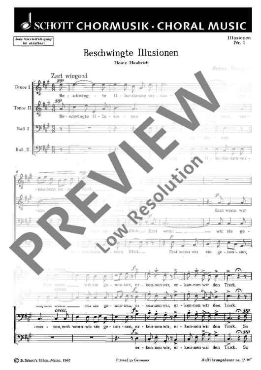 Illusionen - Choral Score
